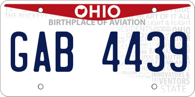 OH license plate GAB4439