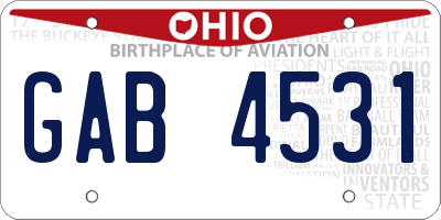 OH license plate GAB4531