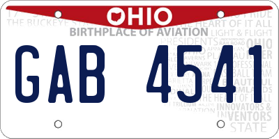 OH license plate GAB4541
