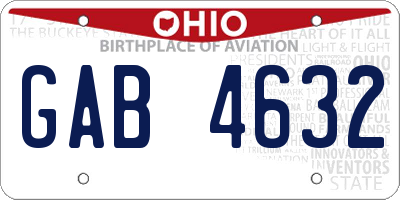 OH license plate GAB4632