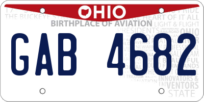 OH license plate GAB4682