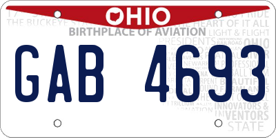 OH license plate GAB4693