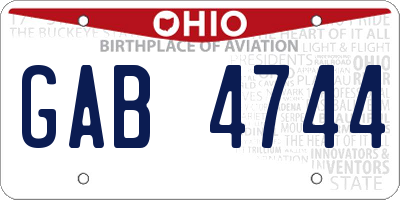 OH license plate GAB4744