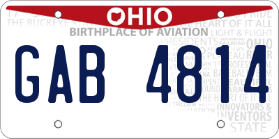 OH license plate GAB4814