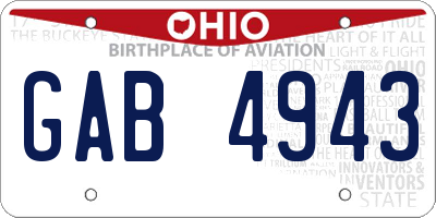 OH license plate GAB4943