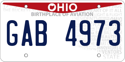 OH license plate GAB4973