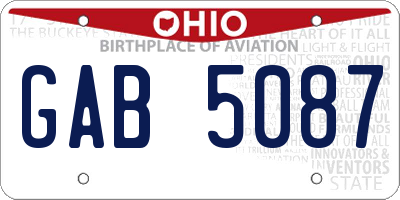 OH license plate GAB5087