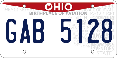 OH license plate GAB5128