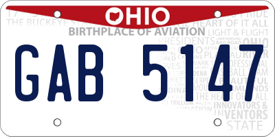 OH license plate GAB5147
