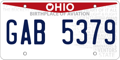 OH license plate GAB5379