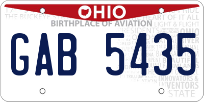 OH license plate GAB5435