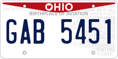 OH license plate GAB5451