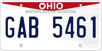 OH license plate GAB5461