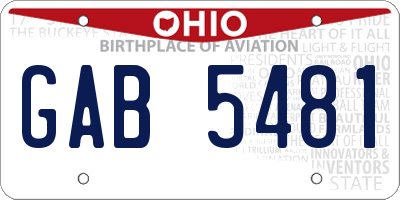 OH license plate GAB5481
