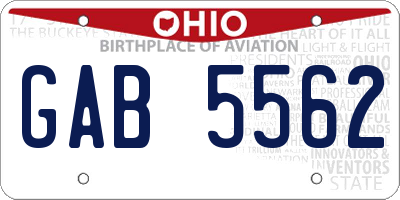 OH license plate GAB5562