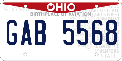 OH license plate GAB5568