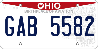 OH license plate GAB5582