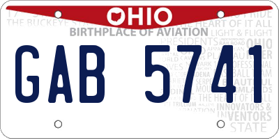 OH license plate GAB5741