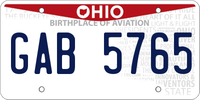 OH license plate GAB5765