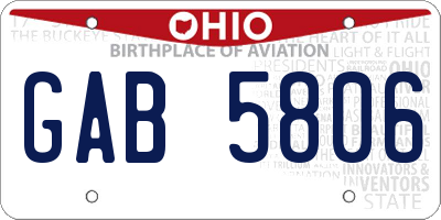OH license plate GAB5806