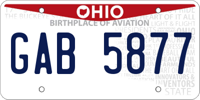 OH license plate GAB5877