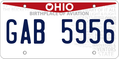 OH license plate GAB5956