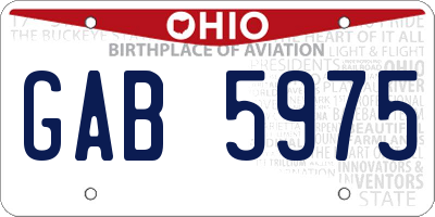 OH license plate GAB5975