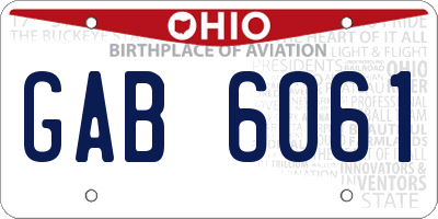 OH license plate GAB6061