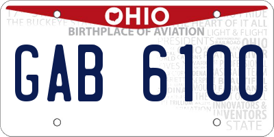 OH license plate GAB6100