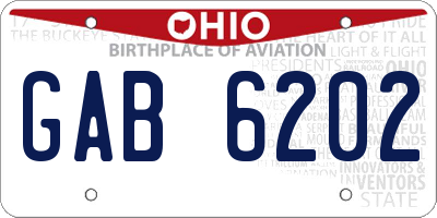 OH license plate GAB6202