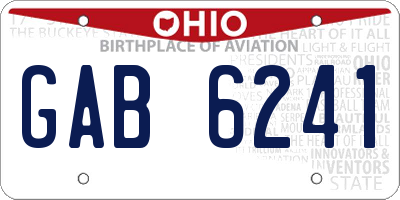 OH license plate GAB6241