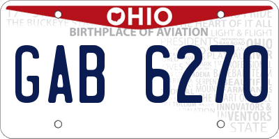 OH license plate GAB6270