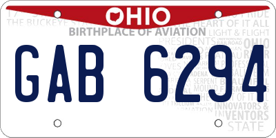 OH license plate GAB6294