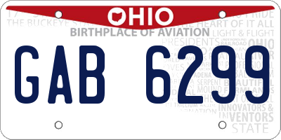 OH license plate GAB6299
