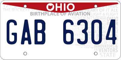 OH license plate GAB6304
