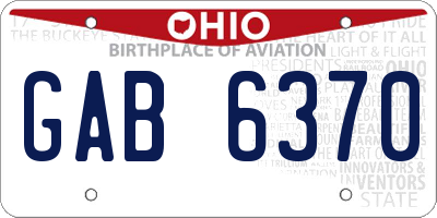 OH license plate GAB6370