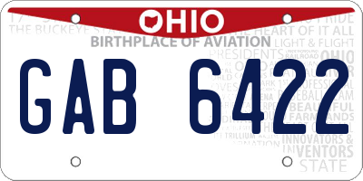 OH license plate GAB6422