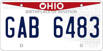 OH license plate GAB6483
