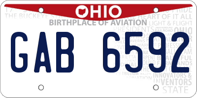 OH license plate GAB6592