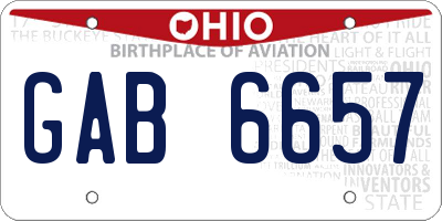 OH license plate GAB6657
