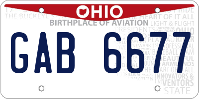 OH license plate GAB6677