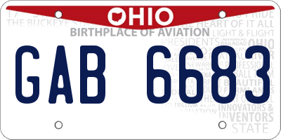 OH license plate GAB6683