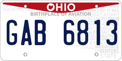 OH license plate GAB6813