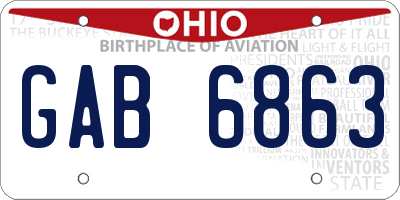 OH license plate GAB6863