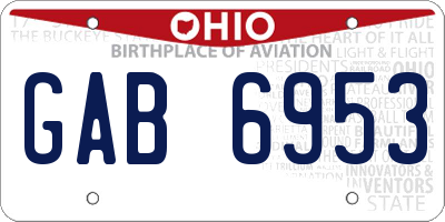 OH license plate GAB6953