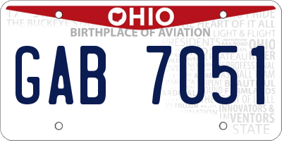 OH license plate GAB7051