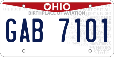 OH license plate GAB7101