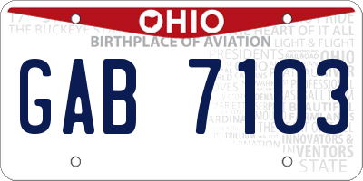 OH license plate GAB7103