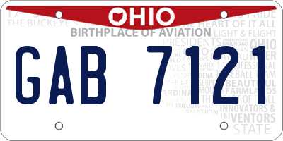 OH license plate GAB7121