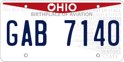 OH license plate GAB7140